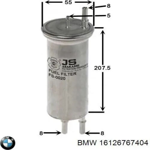 Фільтр тонкого очищення палива BMW 16126767404 ціна, від 162.57 USD