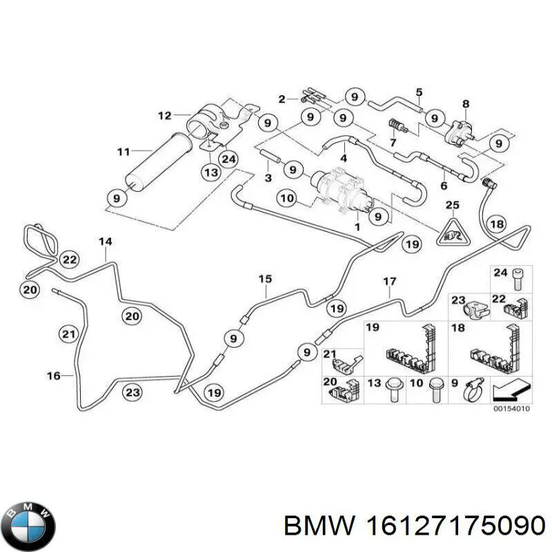 16127175090 BMW Шланг/патрубок водяного насосу, приймальний