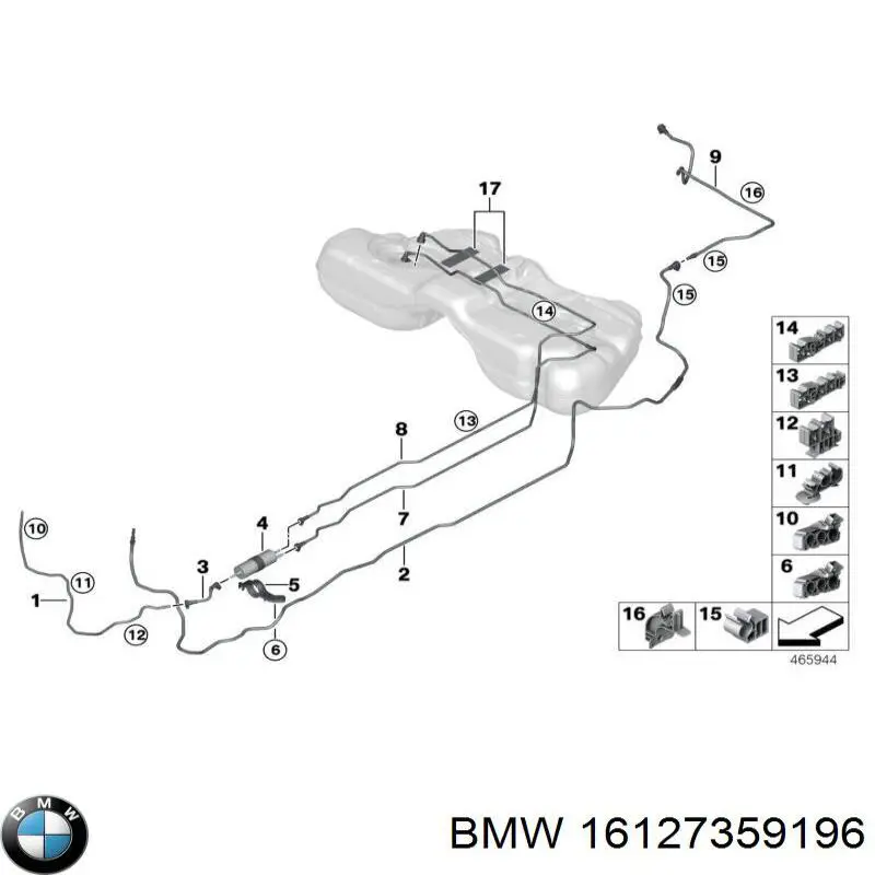 Пістон (кліп) кріплення підкрилки переднього крила BMW 16127359196 ціна, від 3.36 USD