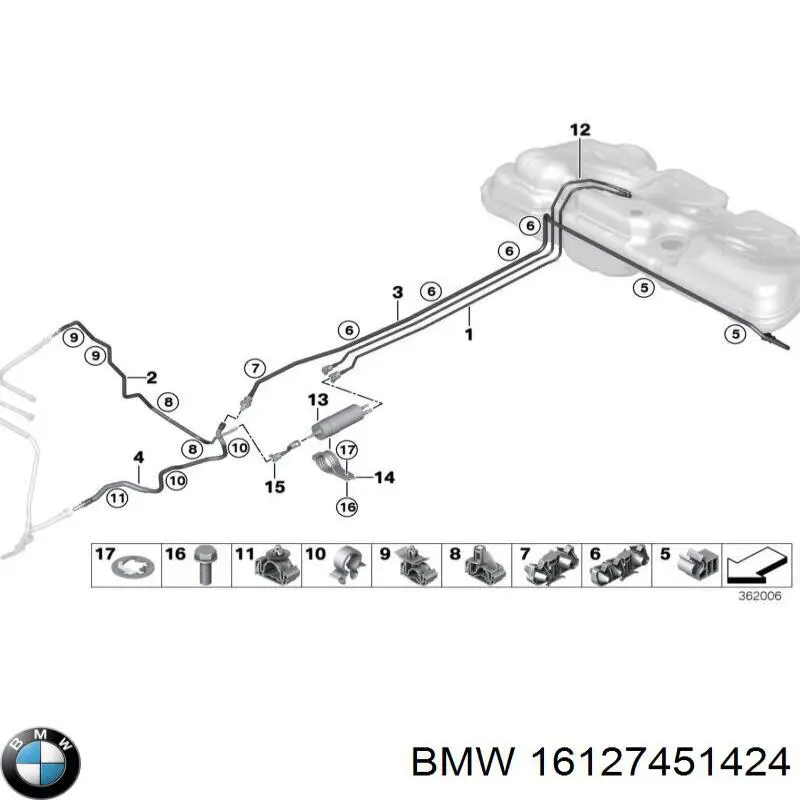 Фільтр паливний BMW 16127451424