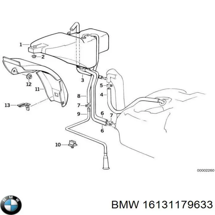 Трубка картера повітряна BMW 16131179633 ціна, від 75.95 USD