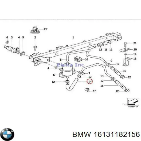 Купити 16131182156 BMW Водяний бачок системи охолодження