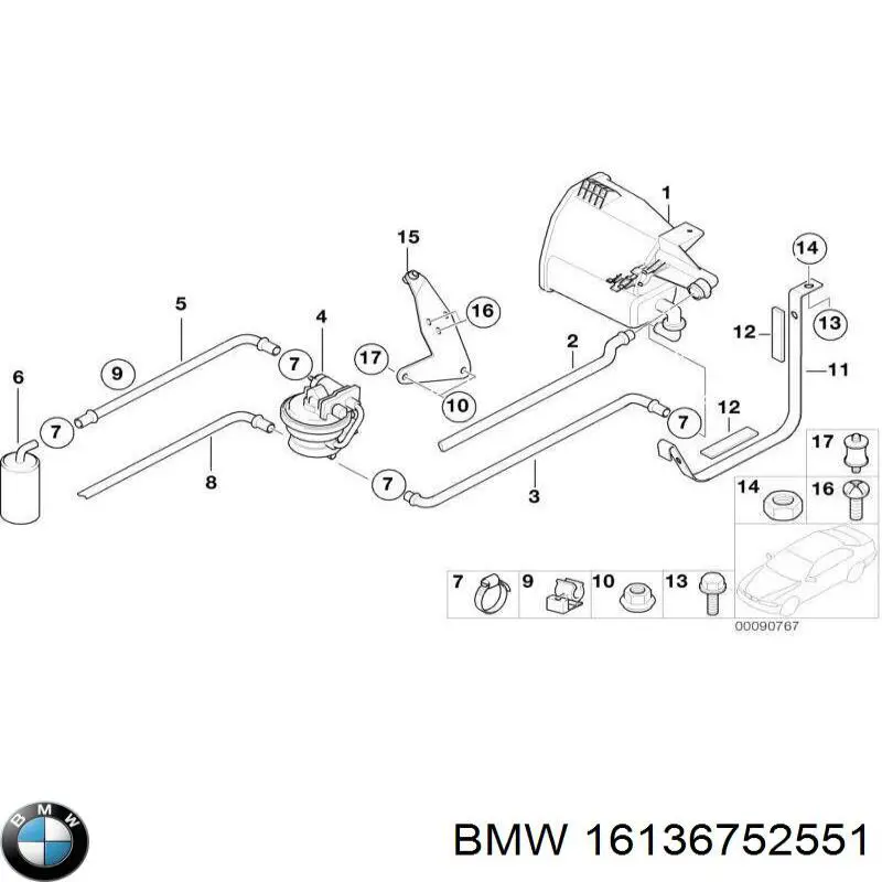Насос діагностики течі в баку на BMW 3 (E92)