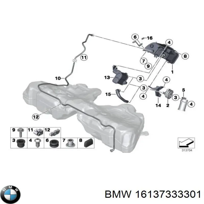 Купити 16137333301 BMW Клапан абсорбера