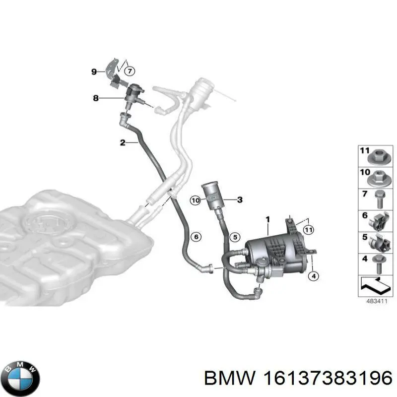  BMW 16137383196 ціна, від 1.25 USD