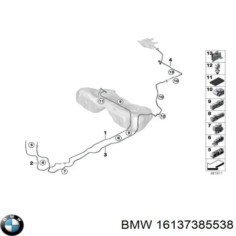 Трубка паливна, комплект BMW 16137385538 ціна, від 81.05 USD