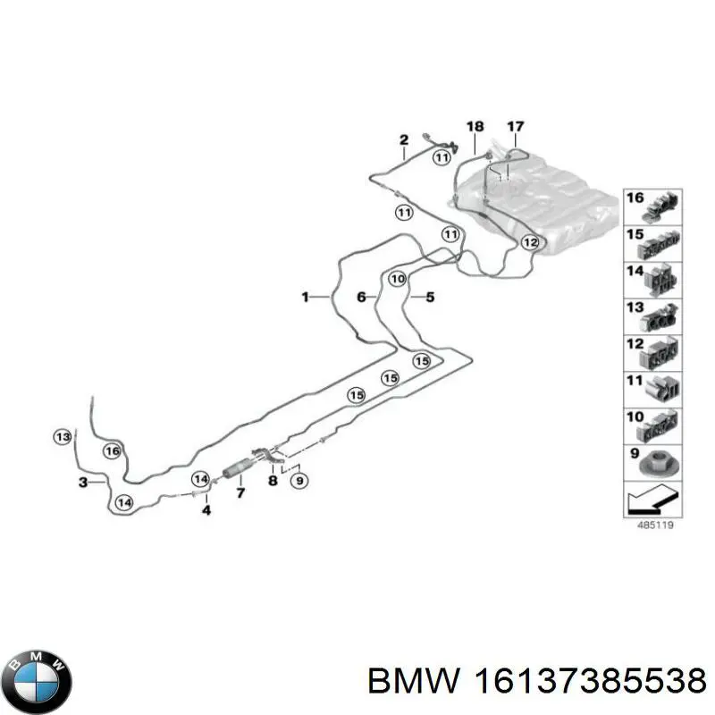 16137385538 BMW Трубопроводи паливні