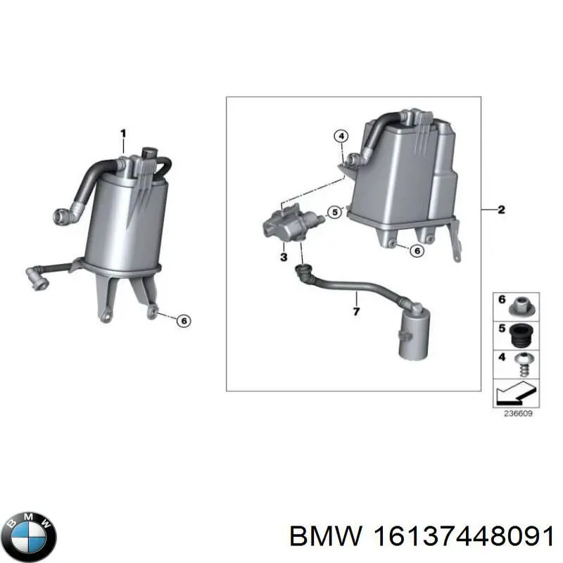 Клапан абсорбера паливних парів 16137448091 BMW