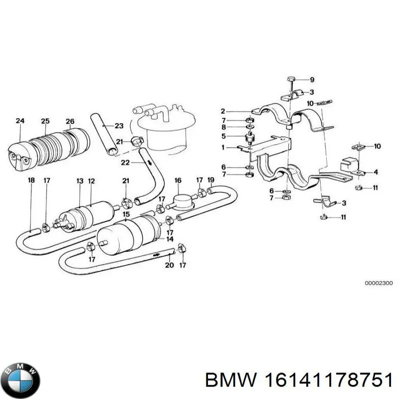 Топливный насос магистральный BMW 16141178751