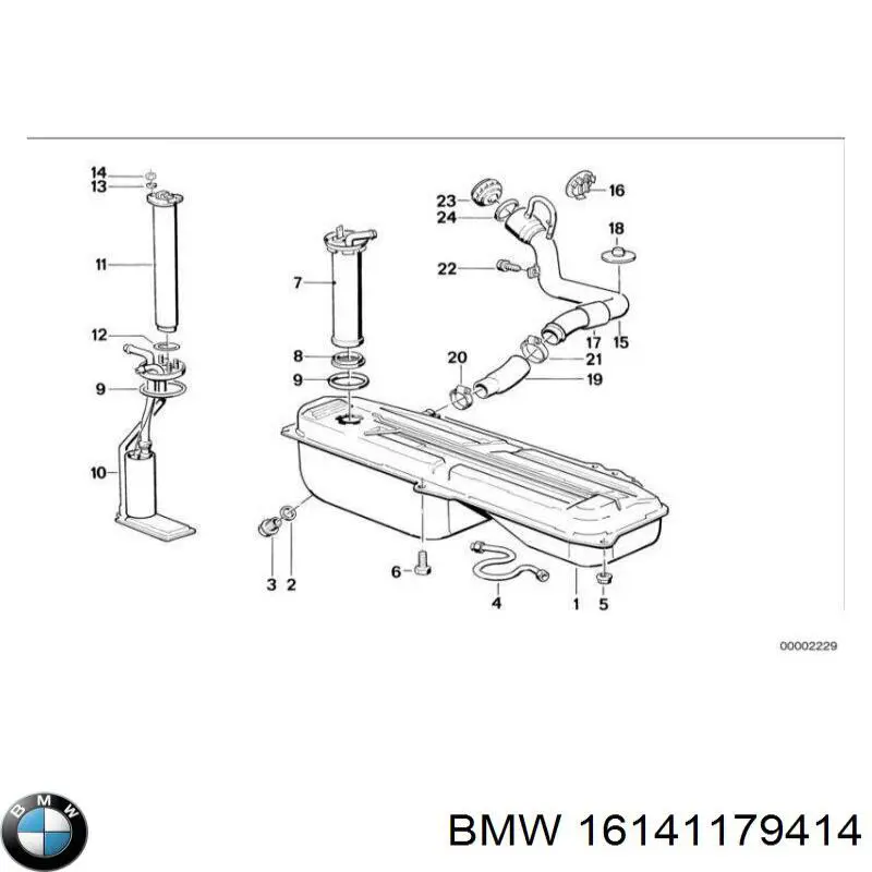 Паливний насос електричний, занурювальний 16141179414 BMW