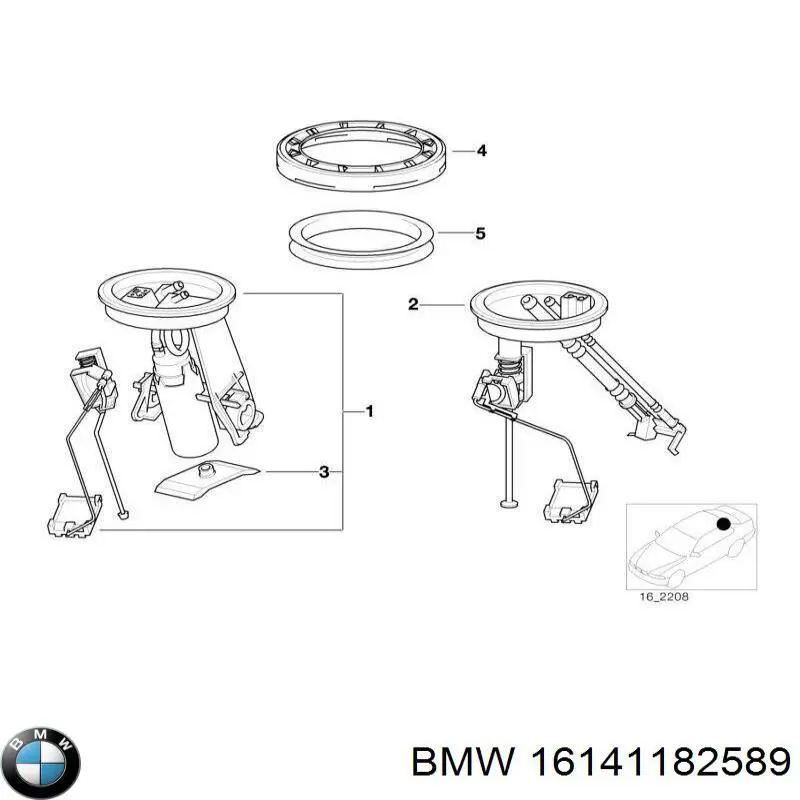 16141182589 BMW Датчик рівня палива в баку, лівий
