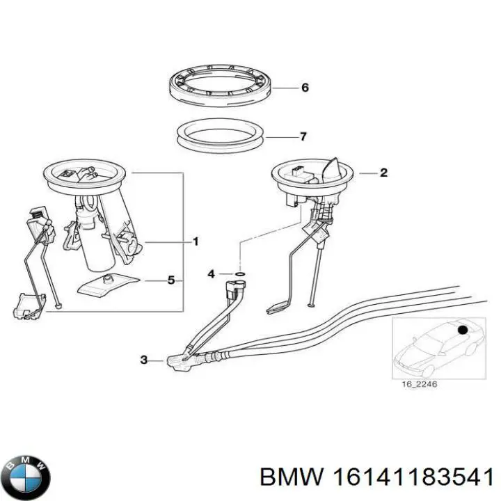 16141183541 BMW модуль паливного насосу, з датчиком рівня палива
