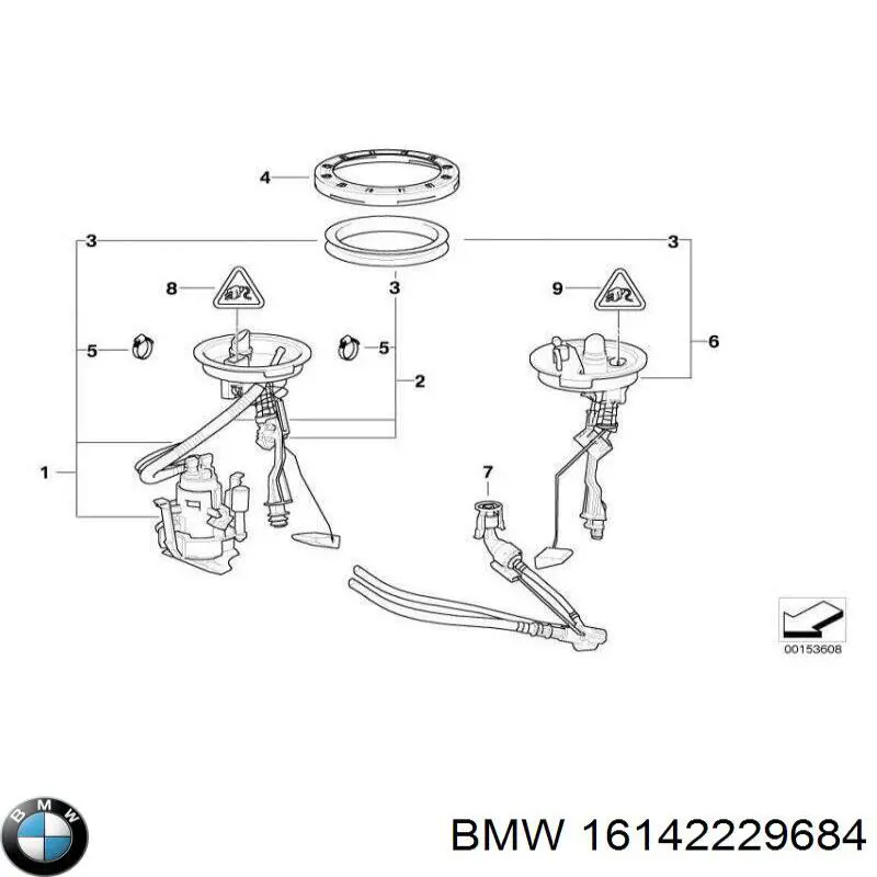 16142229684 BMW модуль паливного насосу, з датчиком рівня палива