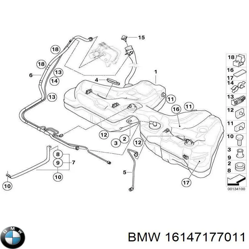 Б/бак BMW 16147177011 ціна, від 126.69 USD