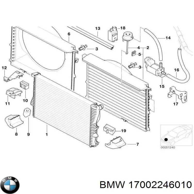 17002246010 BMW радіатор охолодження двигуна