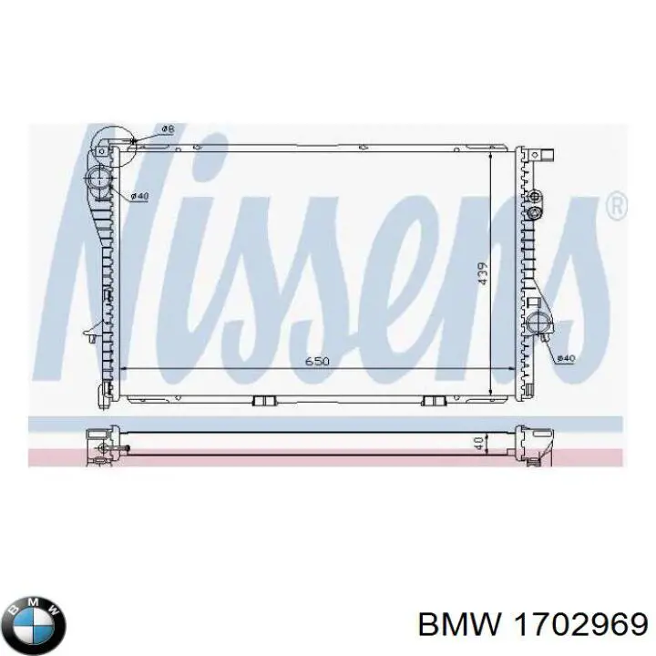 Радіатор охолодження двигуна 1702969 BMW