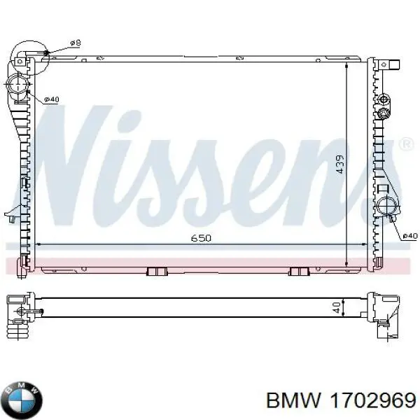 Купити 1702969 BMW Радіатор двигуна