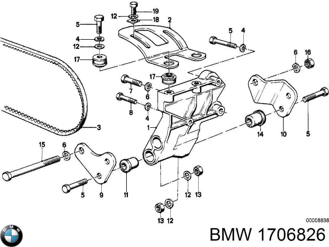 Ремінь приводний, агрегатів 1706826 BMW