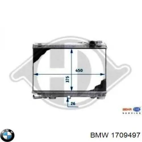 Радіатор 1709497 BMW