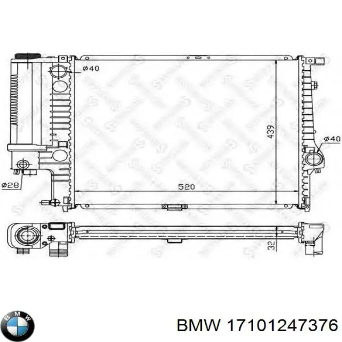Радіатор основний BMW 17101247376 ціна, від 109.11 USD