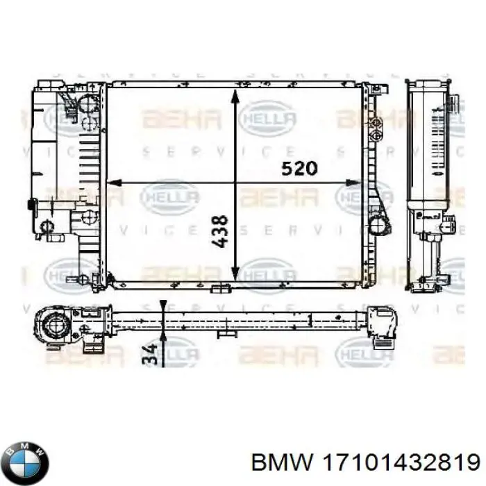 17101432819 BMW радіатор охолодження двигуна