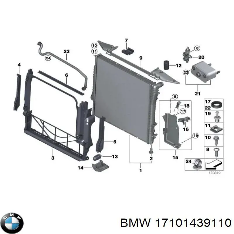 Кронштейн розширювального бачка BMW 17101439110 ціна, від 42.57 USD