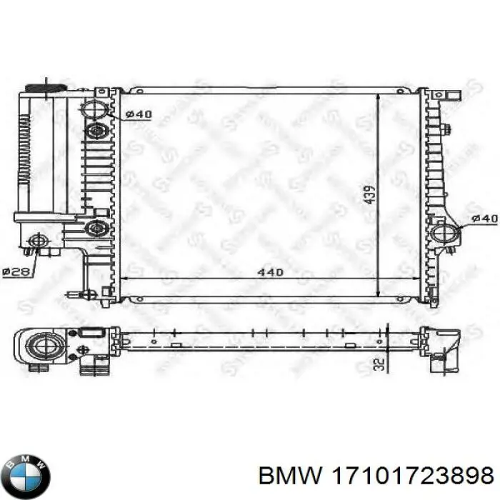 17101723898 BMW Радіатор охолодження двигуна