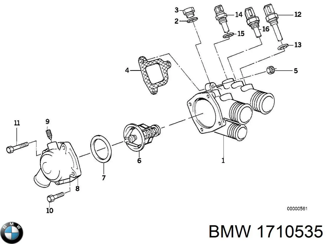 Датчик температури охолоджувальної рідини BMW 1710535