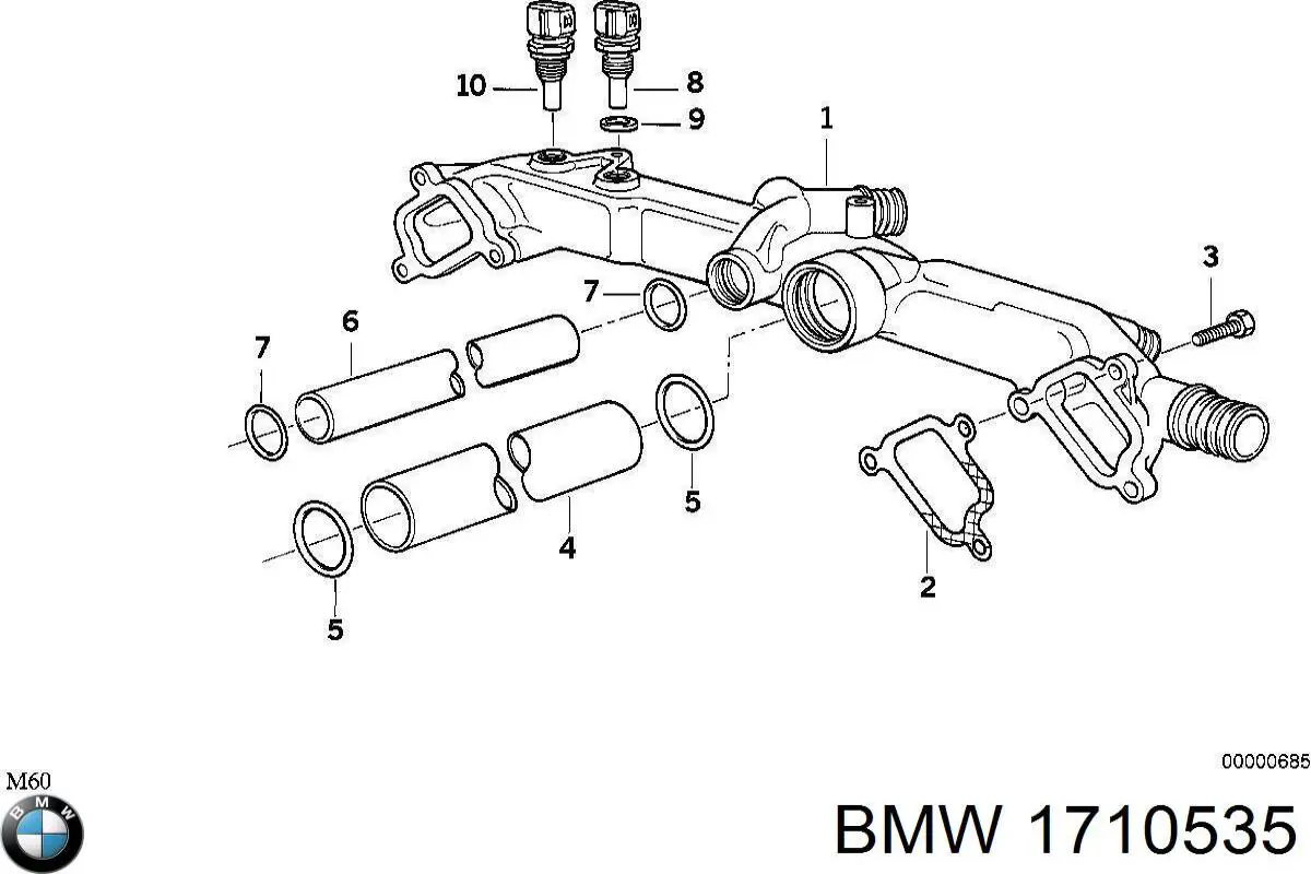 Термодатчик охолоджуючої рідини BMW 1710535 ціна, від 6.63 USD