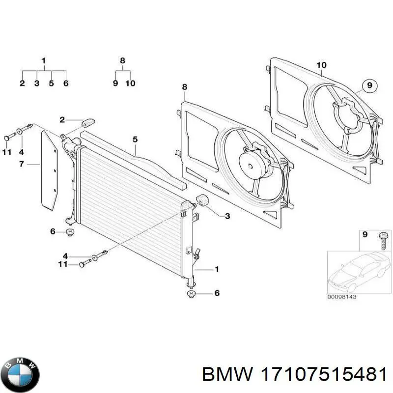 17107515481 BMW Дифузор (кожух) радіатора охолодження
