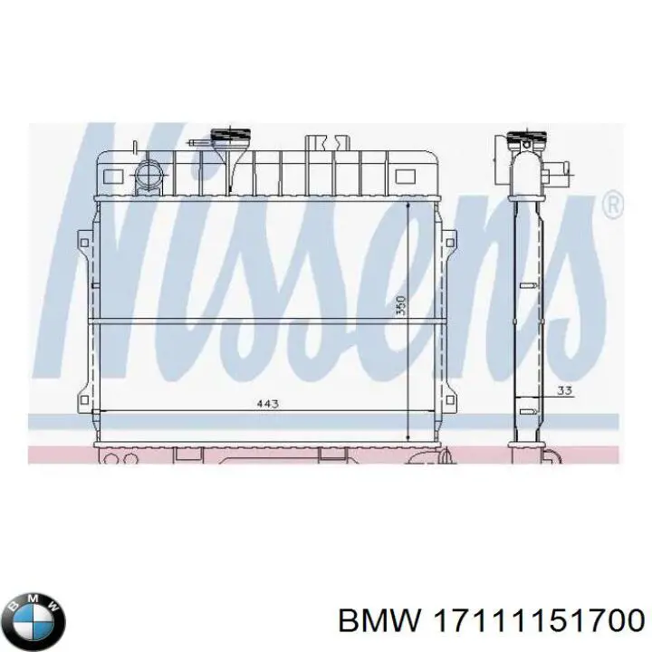 Купити 1151700 BMW Радіатор двигуна