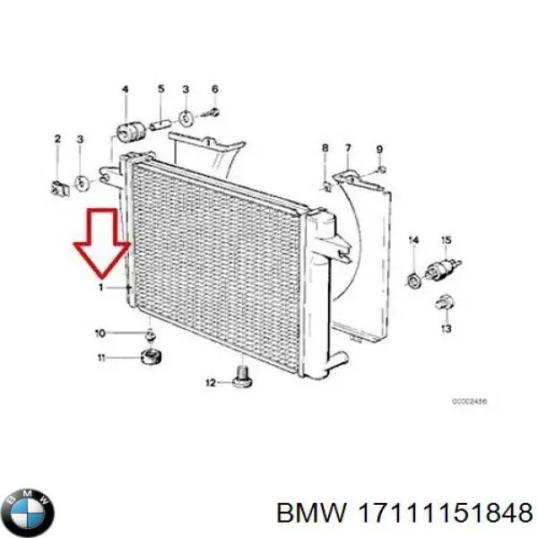Радіатор основний BMW 17111151848 ціна, від 609.65 USD