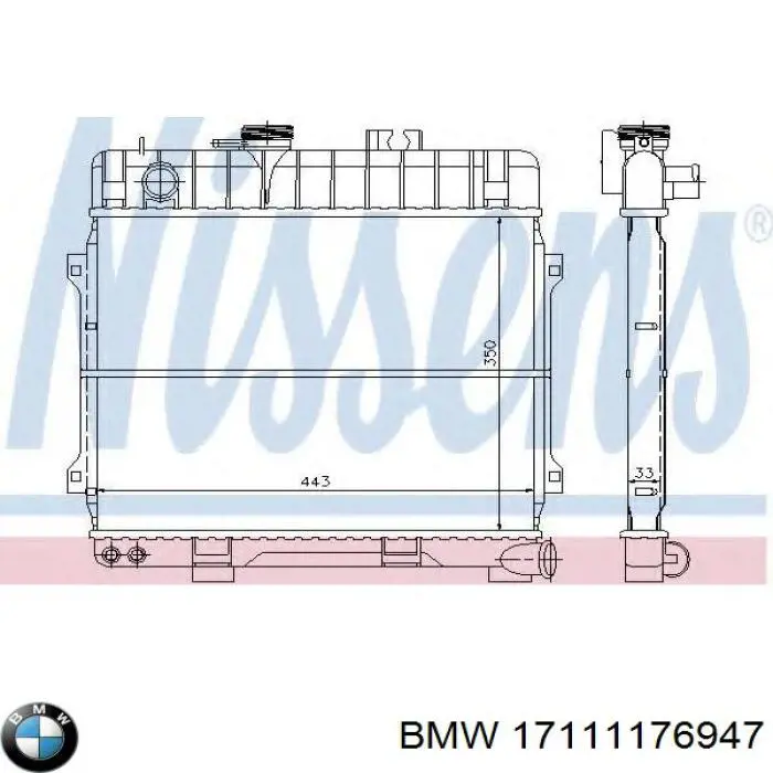 17111152874 BMW радіатор охолодження двигуна