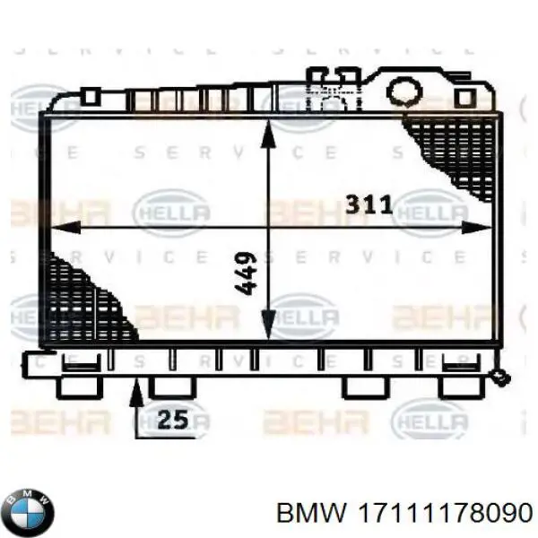 17111178090 BMW радіатор охолодження двигуна