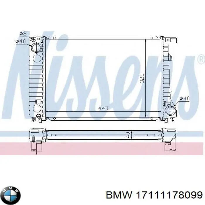Радіатор основний BMW 17111178099 ціна, від 73.66 USD