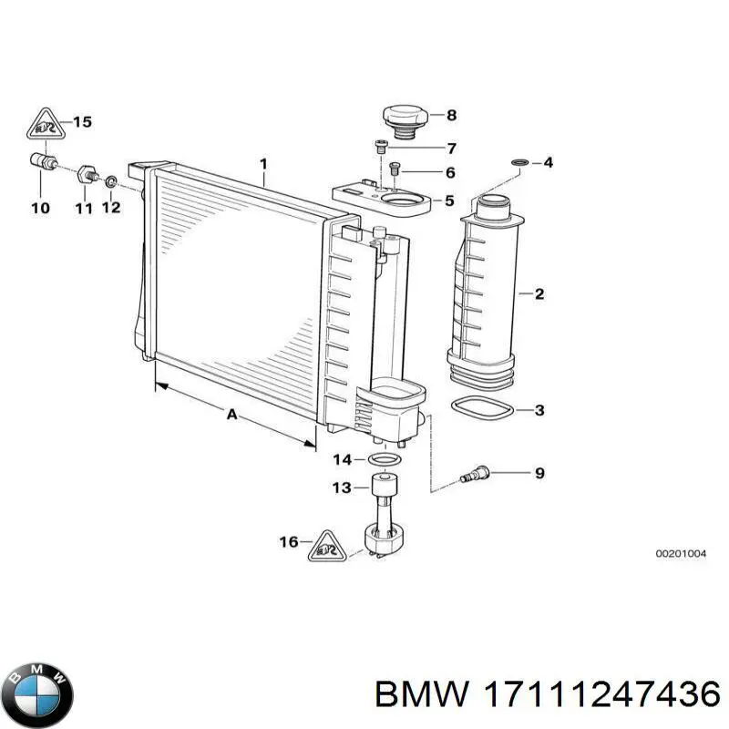 17111247436 BMW радіатор охолодження двигуна