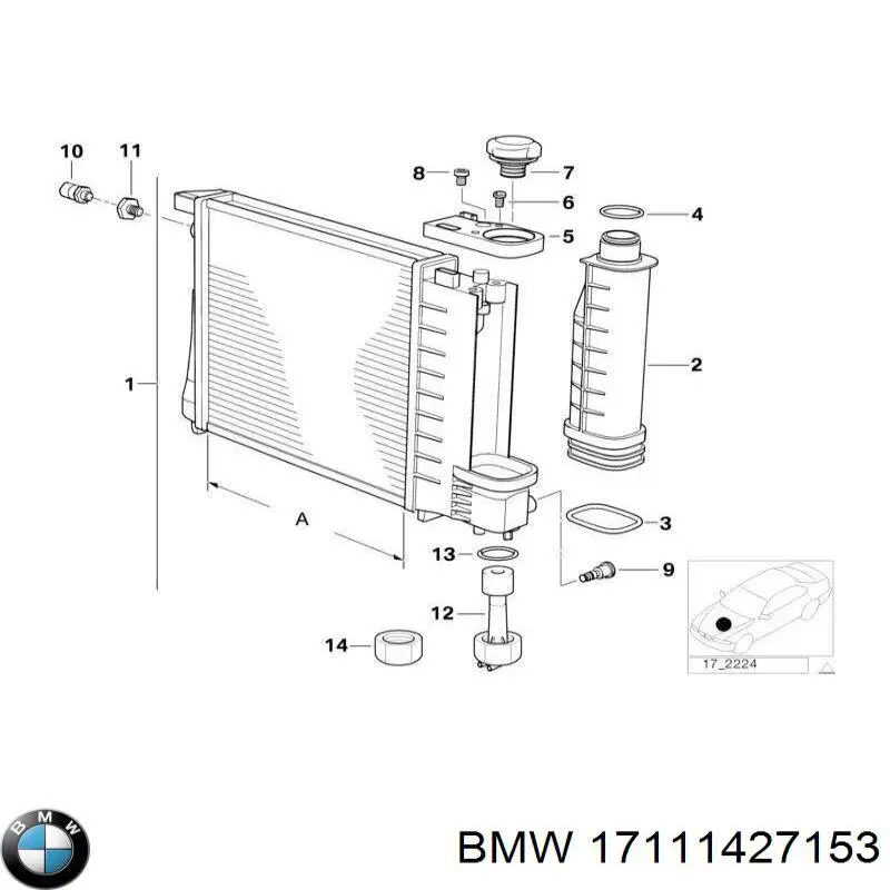 Купити 17111427153 BMW Радіатор двигуна