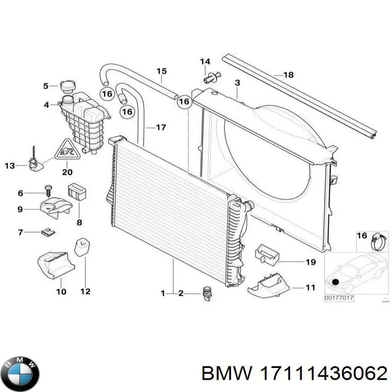 1436062 BMW Радіатор охолодження двигуна