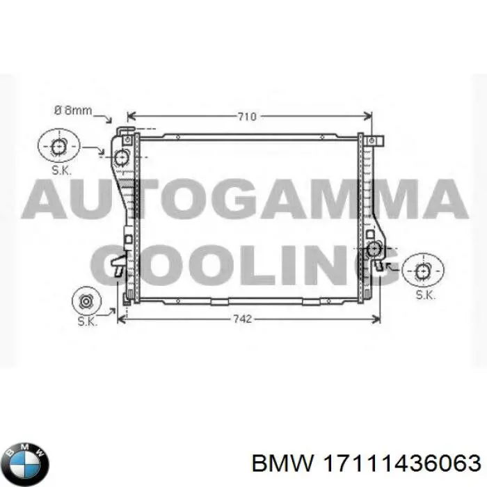 Радіатор 17111436063 BMW