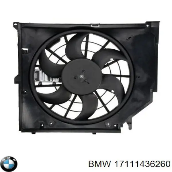 Купити 17111436260 BMW Дифузор радіатора охолодження, в зборі з двигуном і крильчаткою