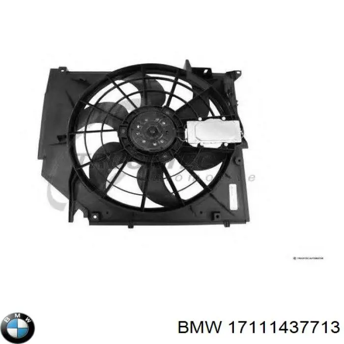 17111437713 BMW Дифузор радіатора охолодження, в зборі з мотором і крильчаткою