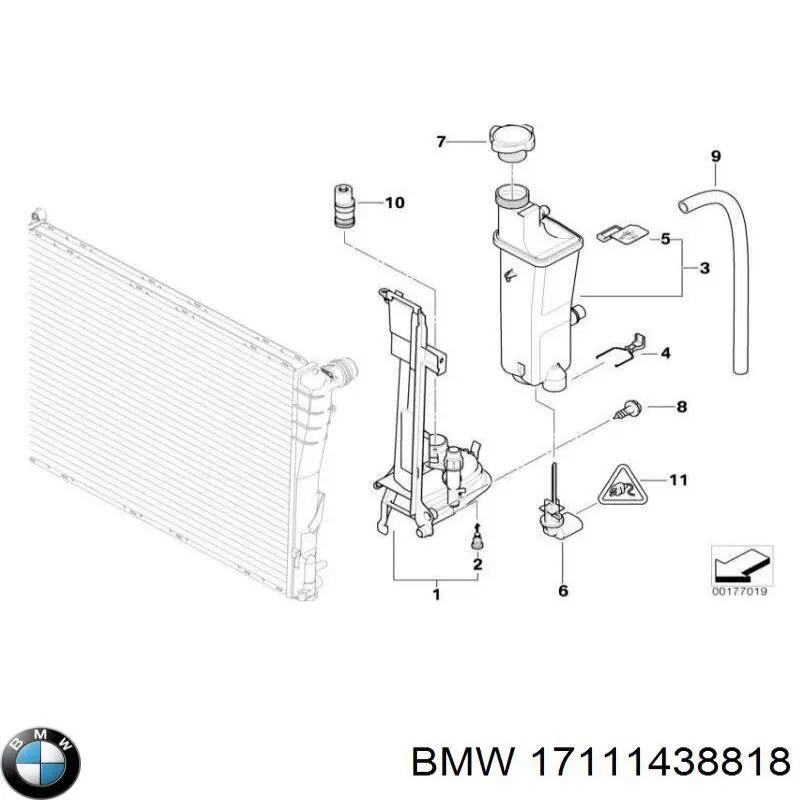 Кронштейн розширювального бачка BMW 17111438818 ціна, від 23.62 USD