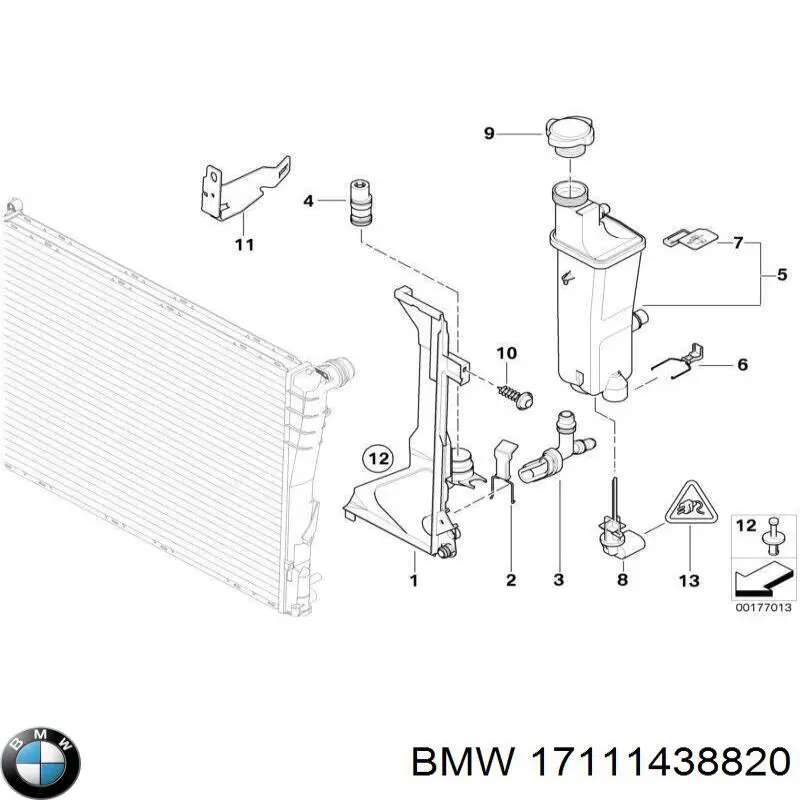 17107500745 BMW фланець системи охолодження (трійник)