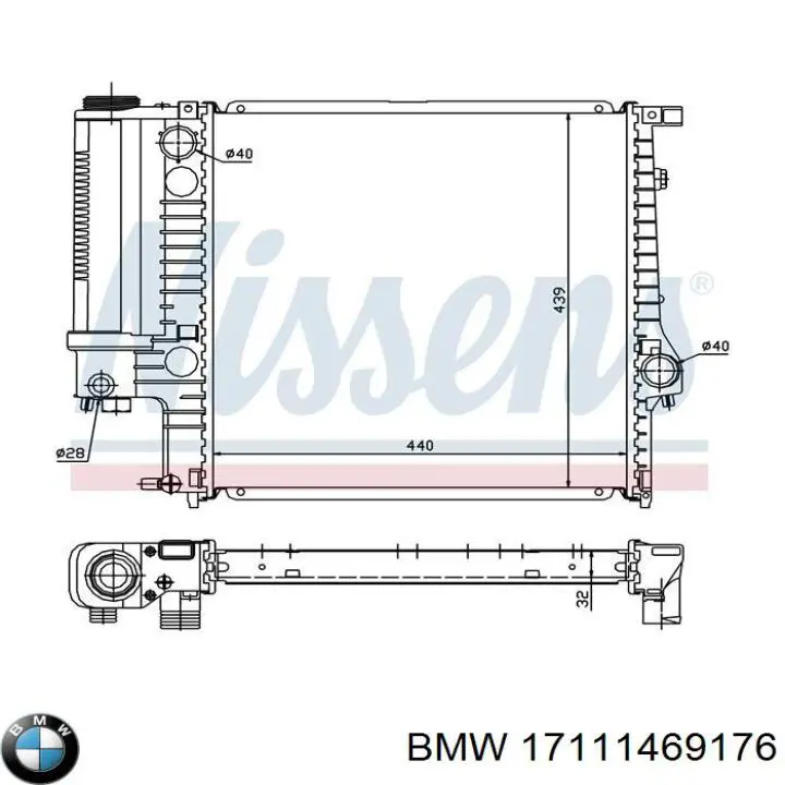Радіатор основний BMW 17111469176 ціна, від 96.28 USD
