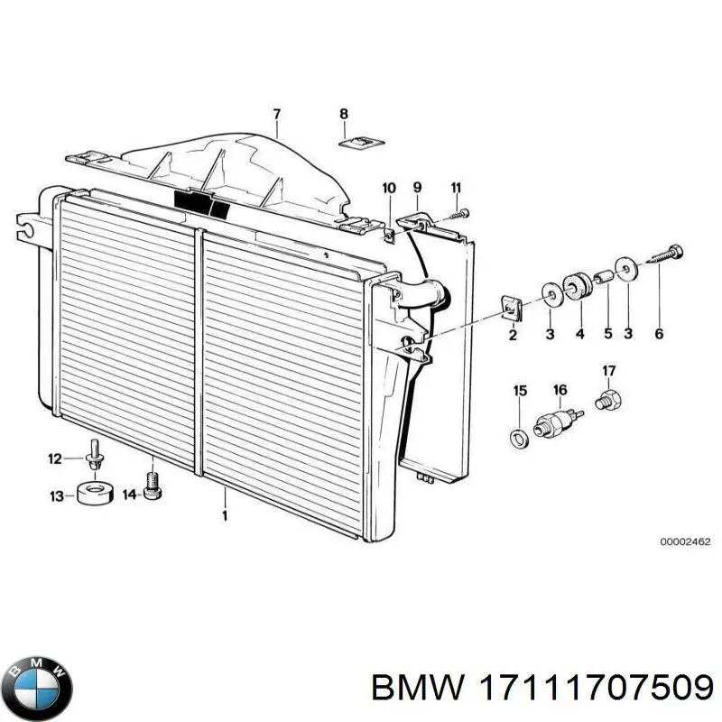 Радіатор 17111707509 BMW