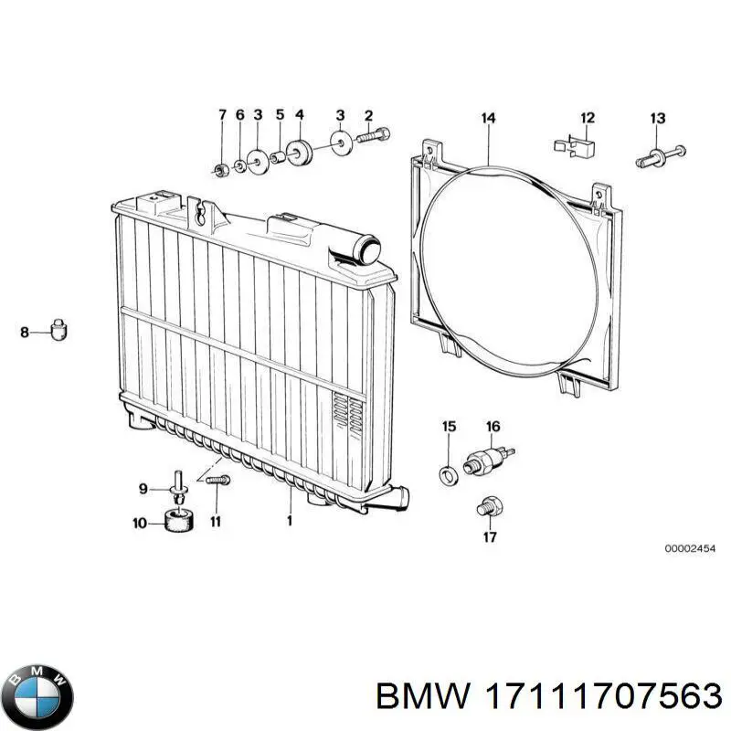 17111707563 BMW радіатор охолодження двигуна
