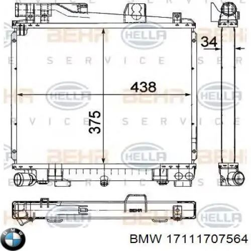 Купити 17111707564 BMW Радіатор двигуна