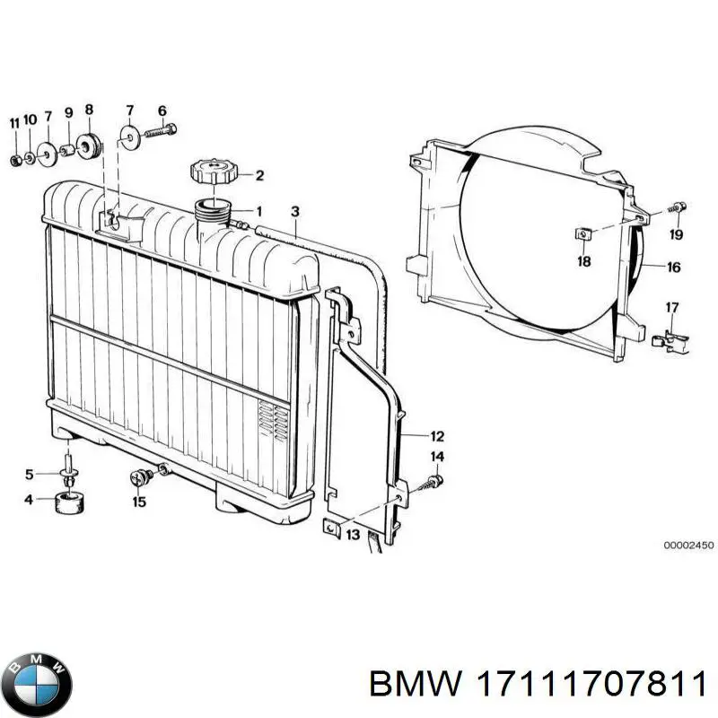 Радіатор 17111707811 BMW
