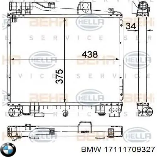 17111709327 BMW Радіатор охолодження двигуна