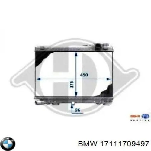17111709497 BMW радіатор охолодження двигуна